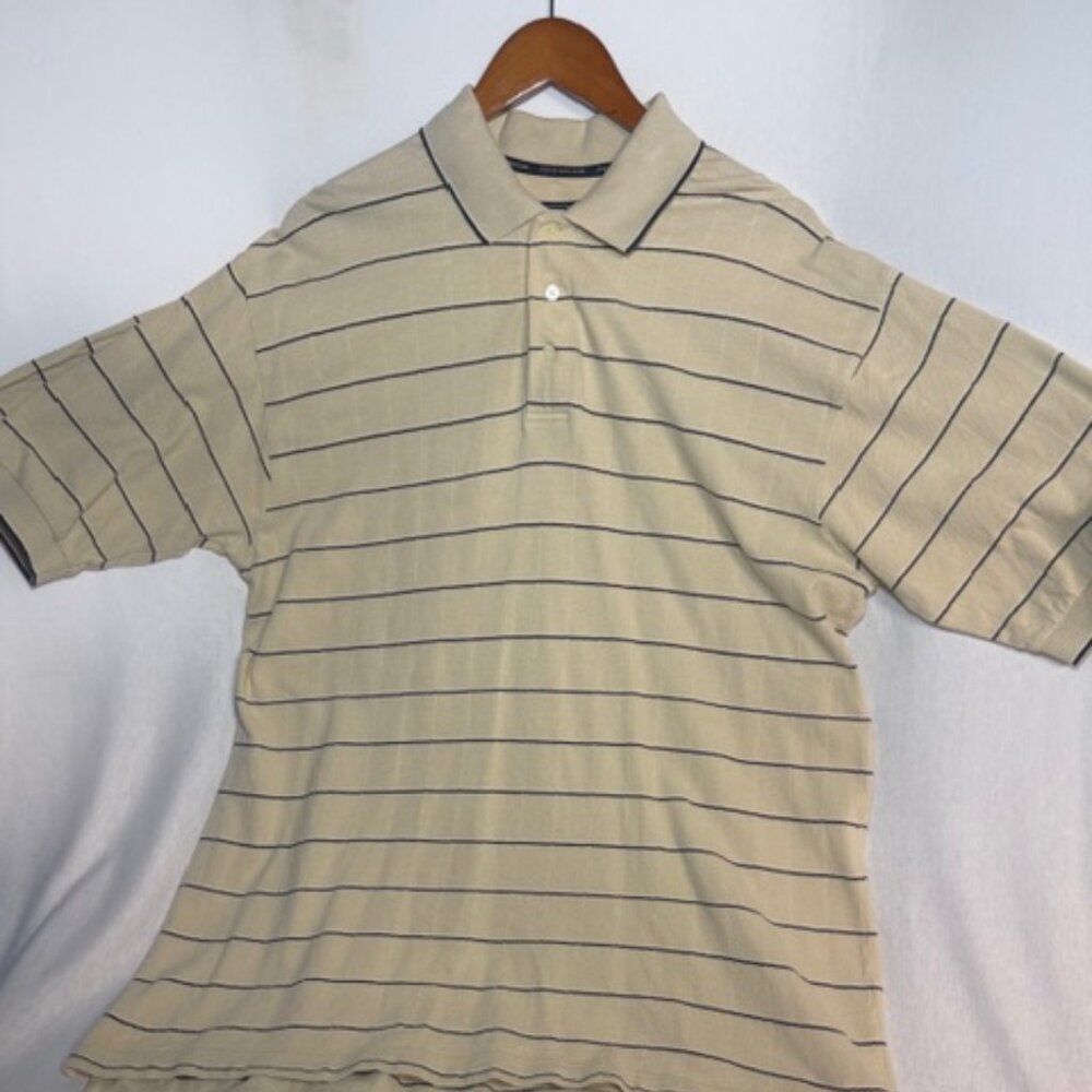 Steve Stricker Fairway Sport Polo Cotton Golf Shirt Striped Casual